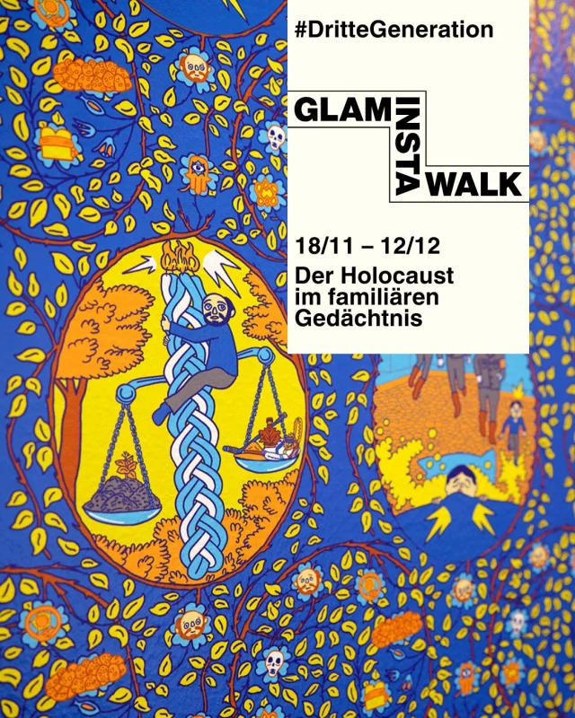 Am 18.11. lädt das Jüdische Museum München die Münchner Kulturhäuser zum 7. #GLAMInstaWalk 

✨ GLAM steht für Galleries, Libraries, Archives and Museums. Der #GLAMInstaWalk ist eine gemeinsame Initiative der Münchner Kulturhäuser: Aktuelle Ausstellungen und Projekte werden gemeinsam vor Ort erkundet und zeitgleich auf den Instagram-Kanälen dem eigenen Publikum präsentiert. Erfahrt mehr dazu auf unserem Blog. Link in der Story!

Freut euch auf spannende Einblicke und neue Perspektiven zu unserer aktuellen Ausstellung „Die Dritte Generation. Der Holocaust im familiären Gedächtnis“!

#DritteGeneration @aegyptisches_museum_muenchen @deutschestheatermuseum 
@museeninbayern @amucblog @global_discnct @Lenbachhaus @ub_lmu @monacensia_muc @muenchnerstadtmuseum @nsdoku @public.history.muc @rathausgalerie.muenchen @valentin.karlstadt.musaeum #bavarikon4u 

Foto: Jonathan Rotsztain: Patterns, 2019 © Jonathan Rotsztain @jrotszta; Foto: Eva Jünger / Jüdisches Museum München